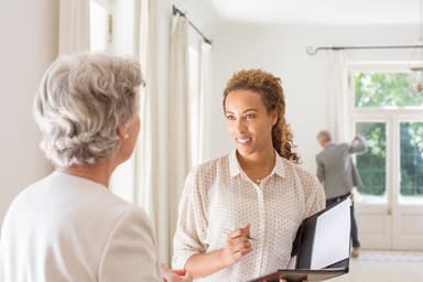 Real estate agent and clients Real estate agent and clients