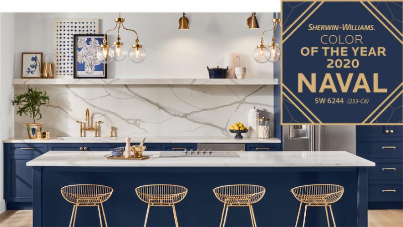 Naval Blue is the 2020 color of the year from Sherwin Williams.