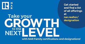 Facebook social image: Take your growth to the next level with NAR family certifications and designations