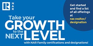 Twitter social image: Take your growth to the next level with NAR family certifications and designations