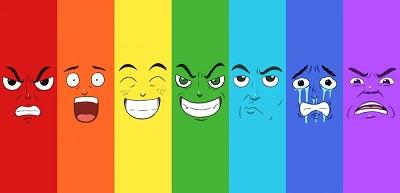 7 faces in a rainbow