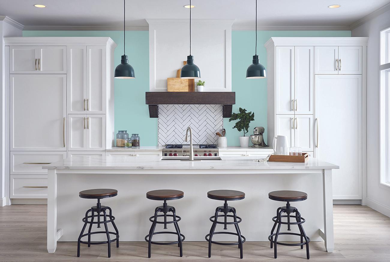 Kitchen With Aqua Paint