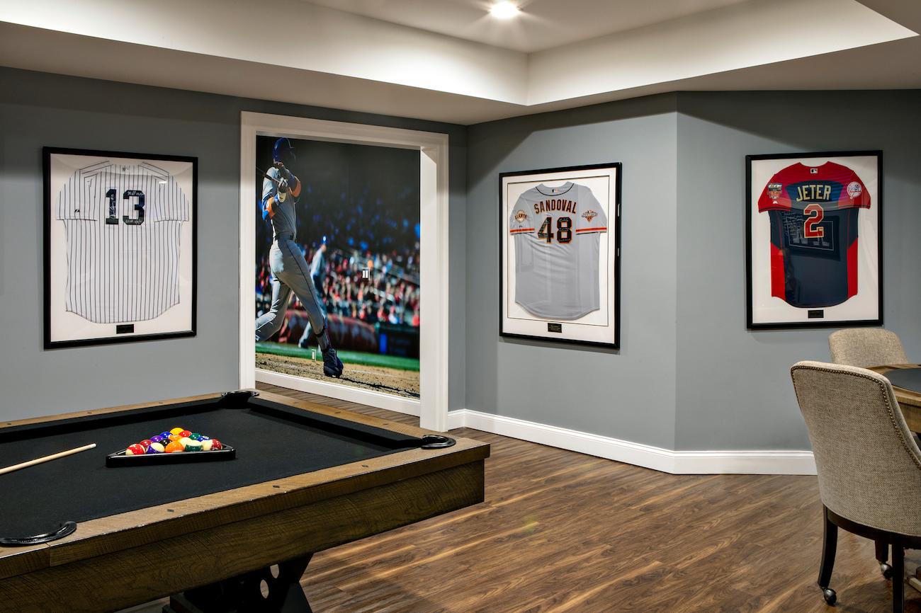 Pool Table & Baseball Jerseys