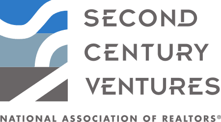 Second Century Ventures logo in blue and grey writing with graphic