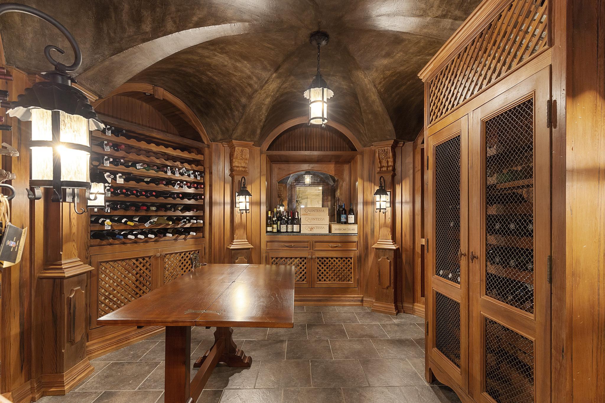 Wood home wine cellar