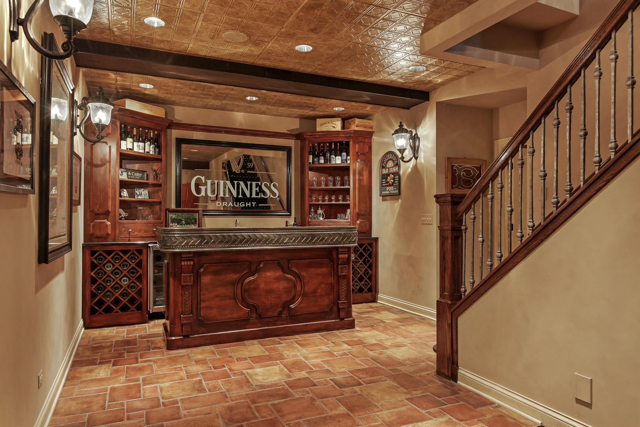 Downstairs home bar