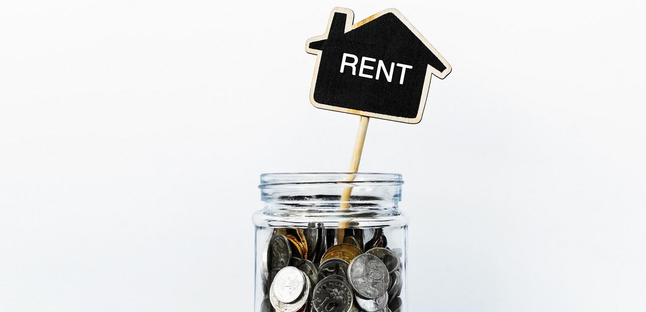 Rent sign in coin jar