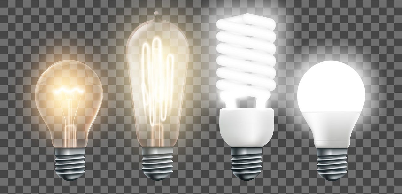 Different types of lightbulbs