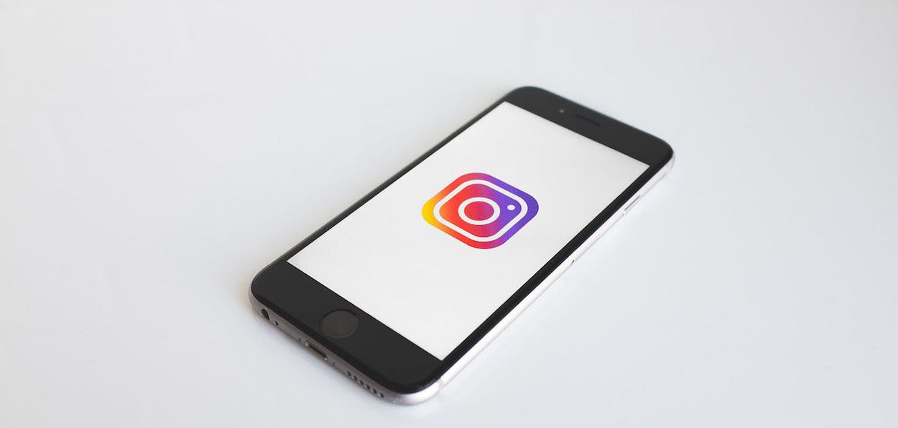 Instagram logo on phone