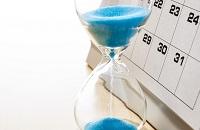 Hourglass and calendar