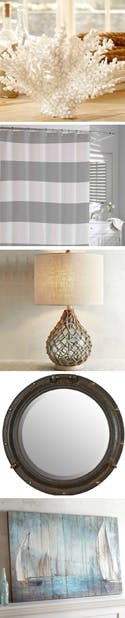 coastal style decorative items - see product descriptions at left