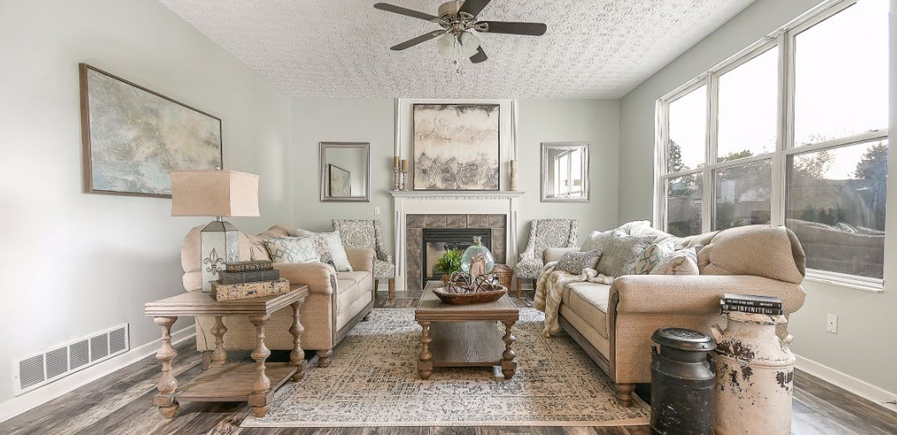 room staged in farmhouse style