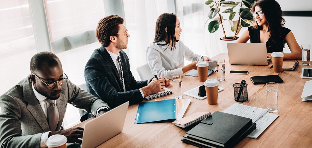 business people at conference table