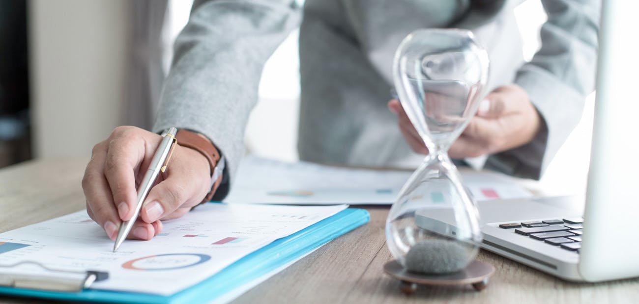 woman working on taxes