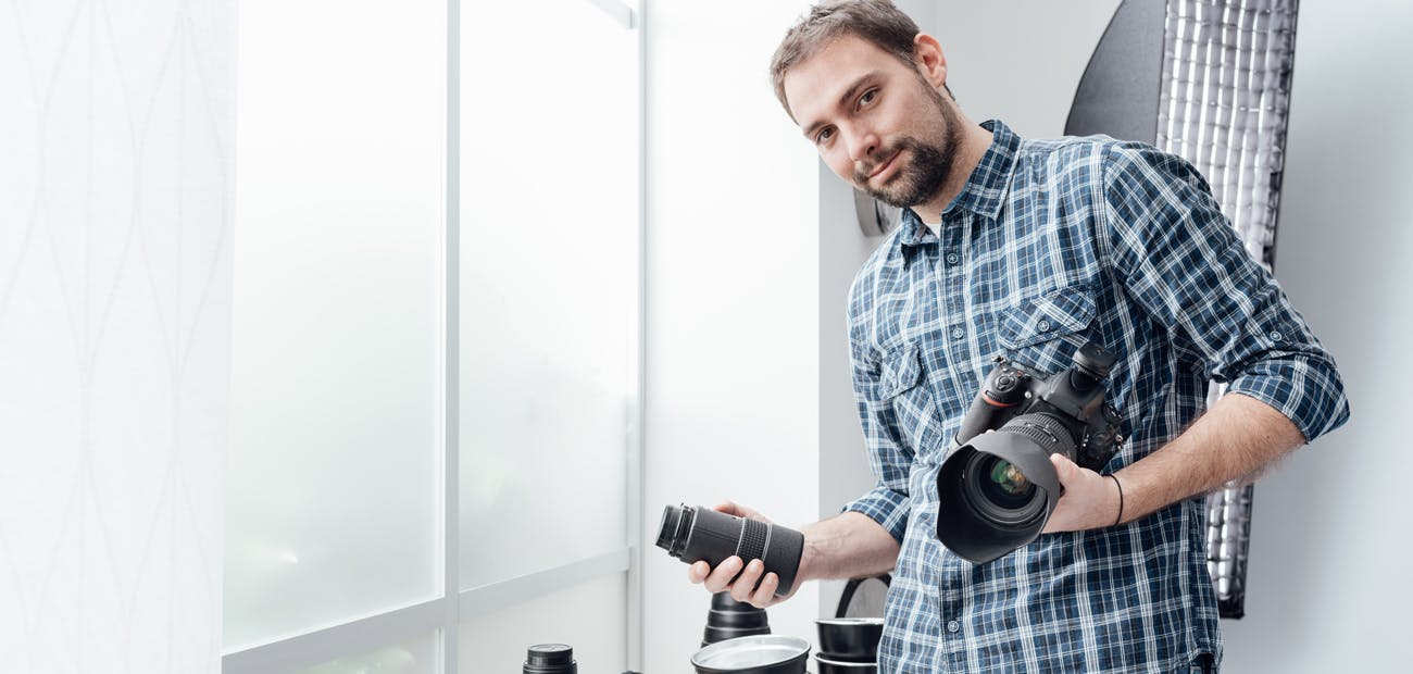 photographer with gear