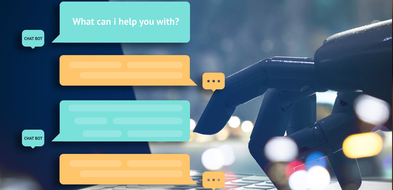 photo illustration, conversation with chatbot