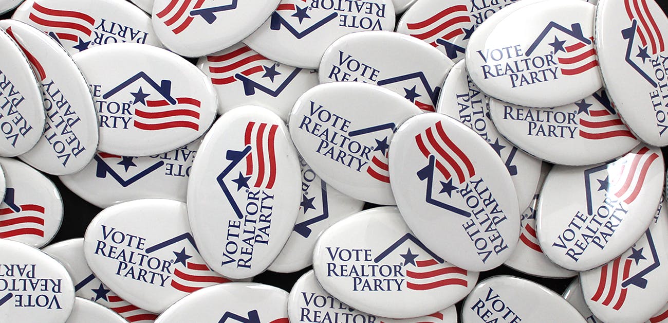 Vote Realtor® Party buttons