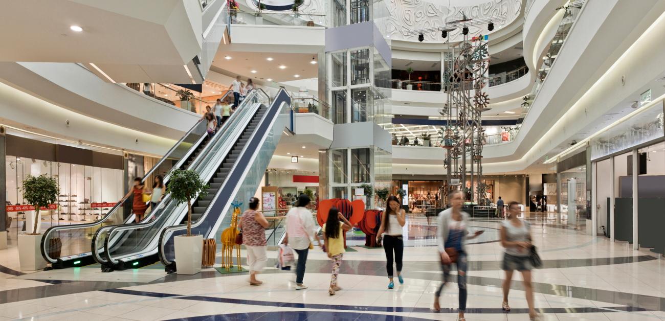 Interior of shopping mall