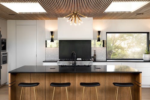 Kitchen with mixed metal accents