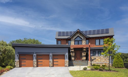 Home with solar panels