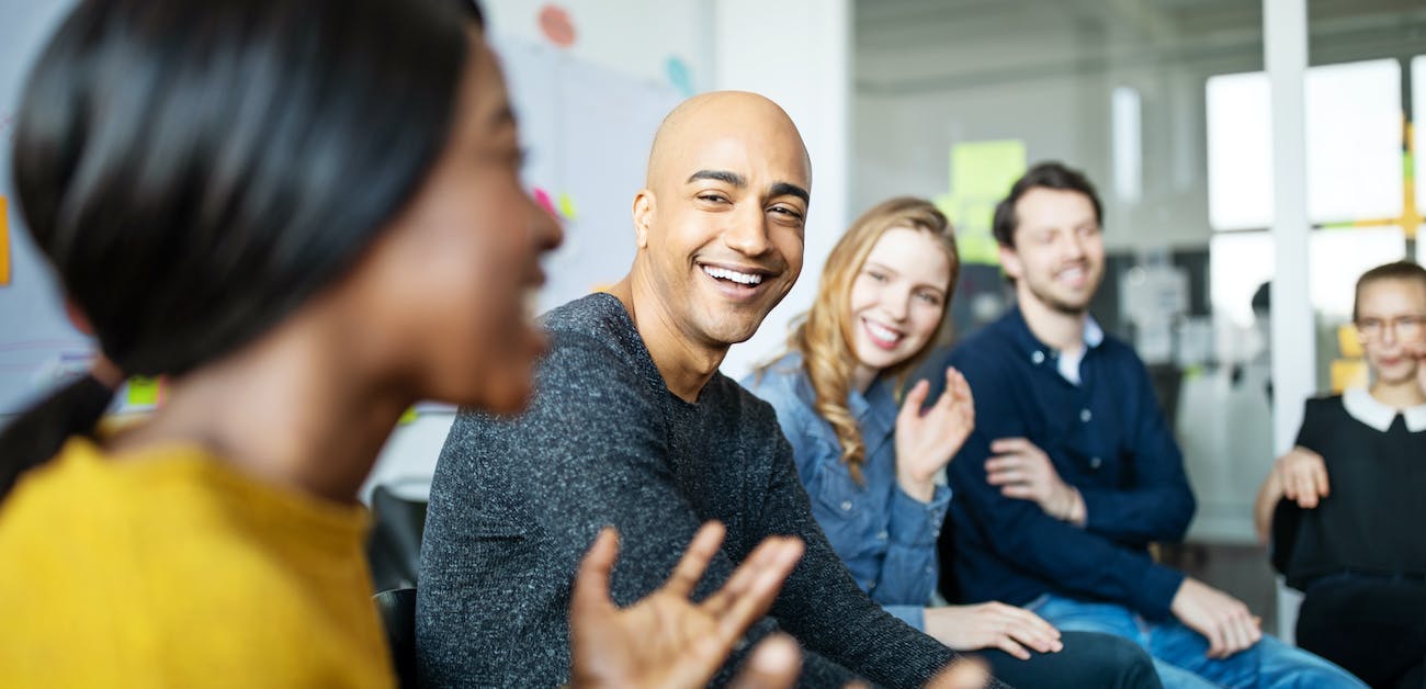 Young professionals in a sales meeting