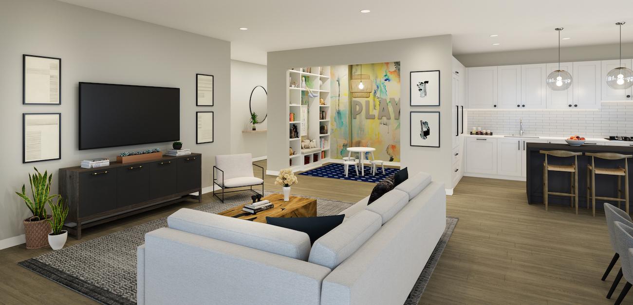 Children's area in open concept living room