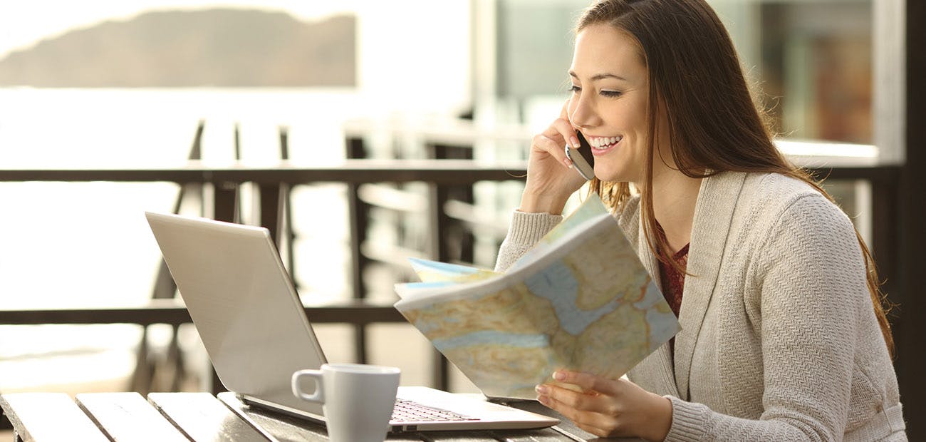 Woman Looking at Map