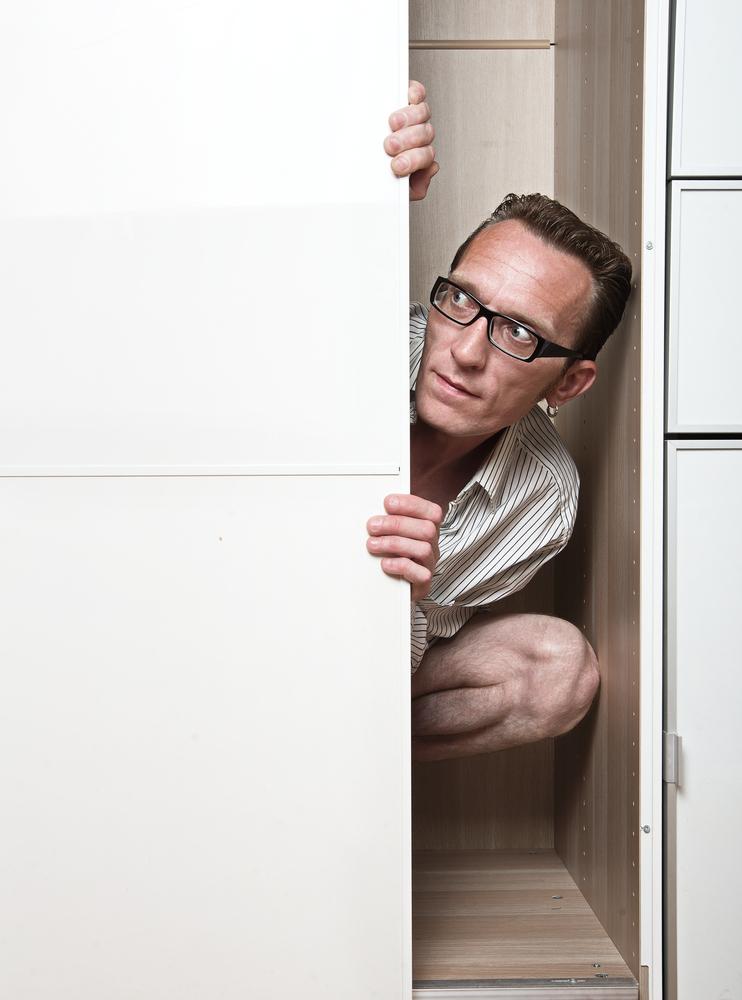 Man hiding in closet