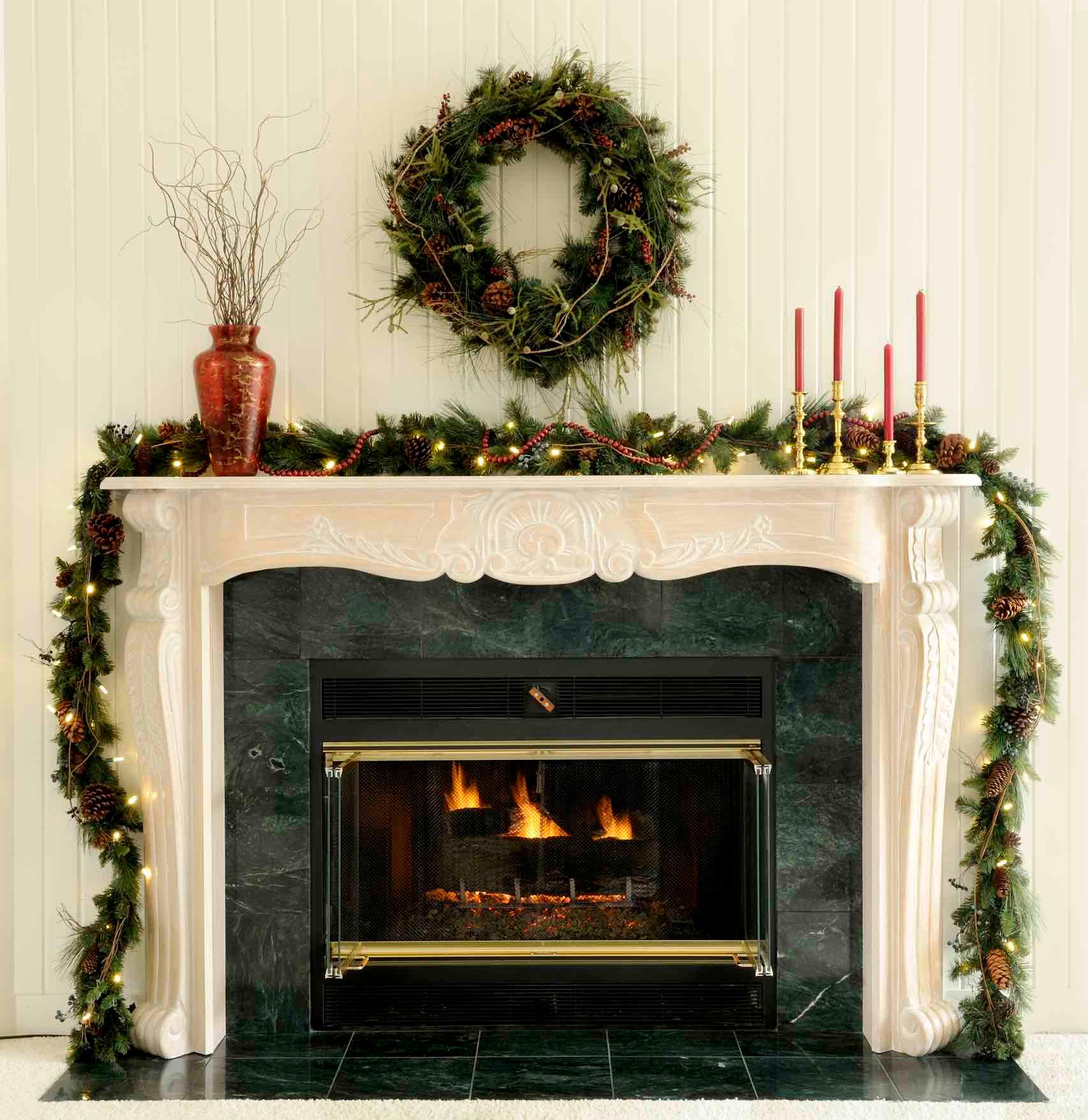 Traditional Christmas Fireplace