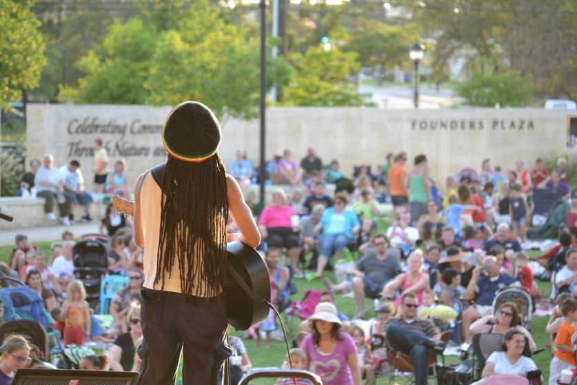  A free concert at the Levitt Pavilion in Arlington, Texas.