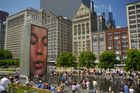 Crown Fountain in Chicago’s Millennium Park.