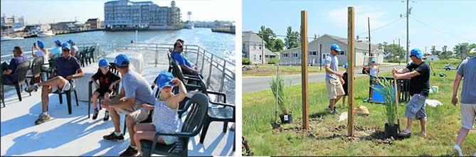 Coastal Association of REALTORS® (MD) staff members and REALTORS® helping built a park on Smith Island, Chesapeake Bay.