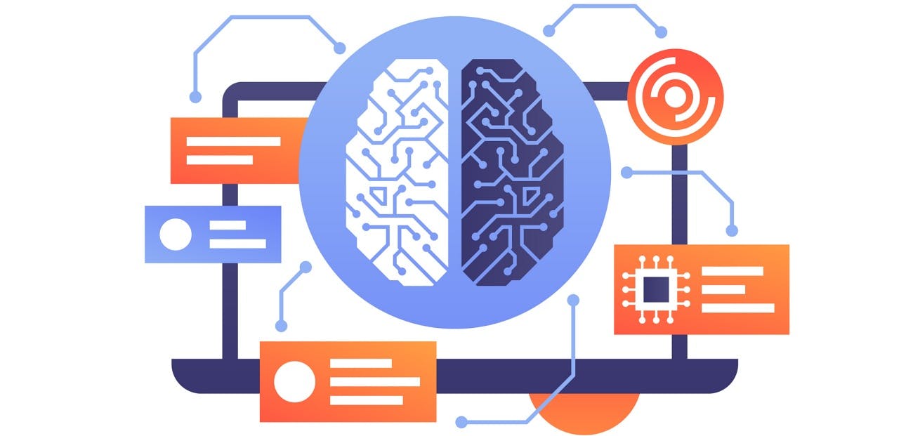 AI needs solid input data, brain illustration