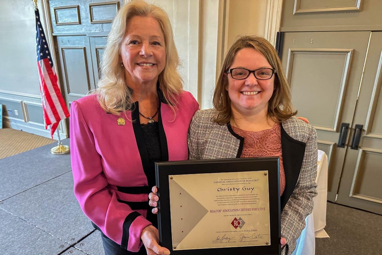 Stephanie White and Christy Guy after completing the AE Mentor Program