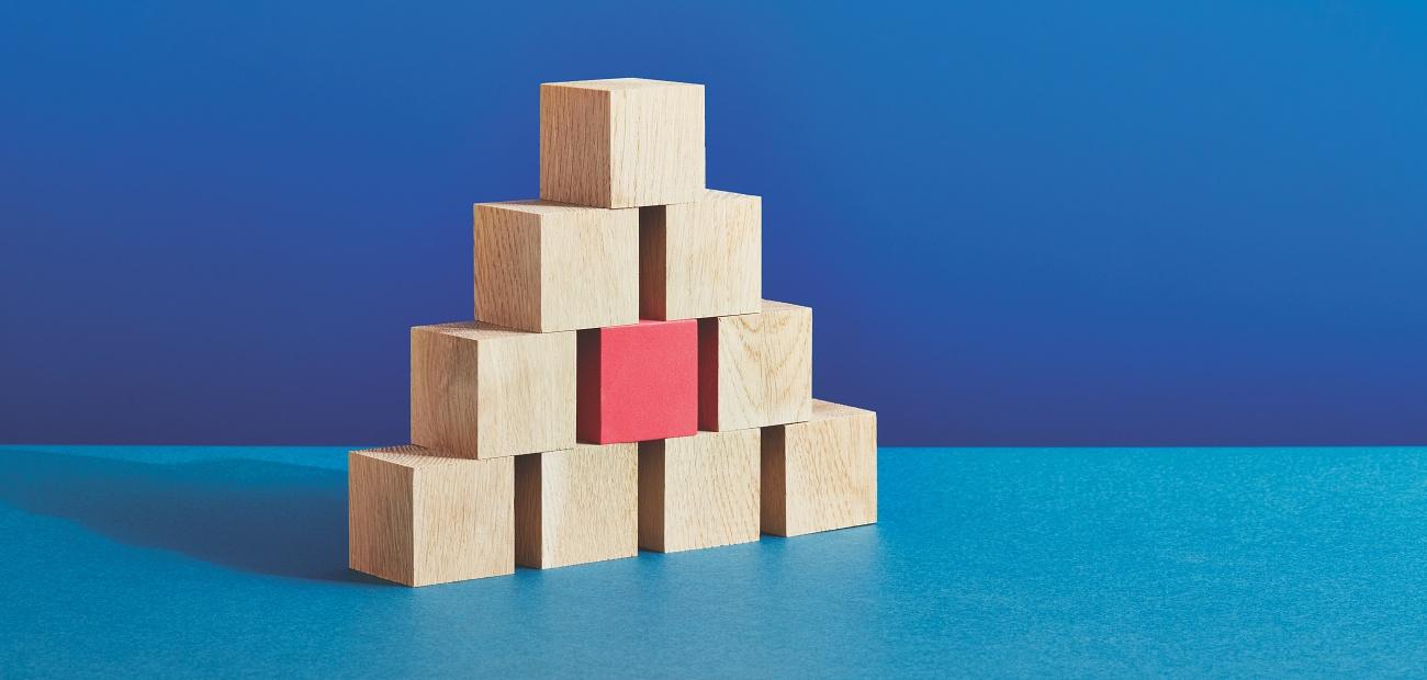 Conceptual image of geometric blocks