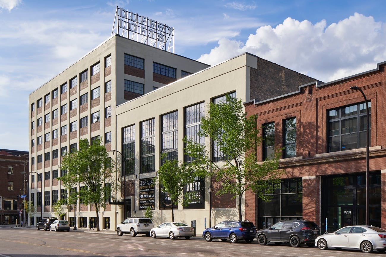 Exterior of the Duffey Lofts in Minneapolis