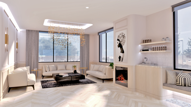 Beck Aesthetic Surgery waiting room rendering 