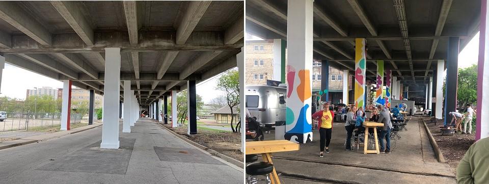 Before and after images: Jefferson Street Pedestrian Underpass, Rockford (IL)