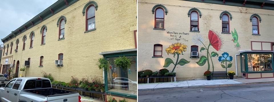 Before and after images: Freeport Downtown Parklet, IL