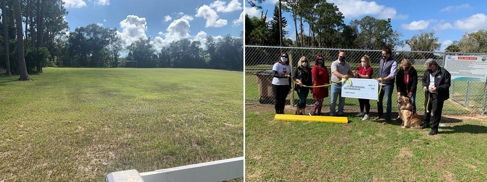 Before and after images: Turnbull Street Dog Park, Smyrna Beach, FL