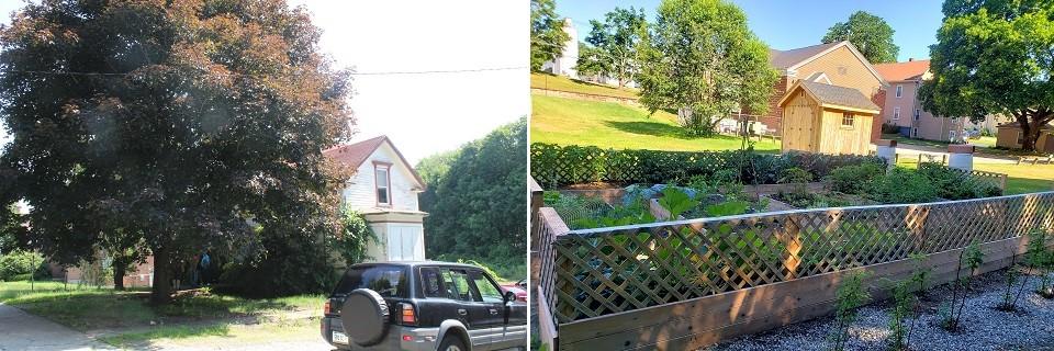 Before and after images: Thompson Garden by the River, Thompson, CT