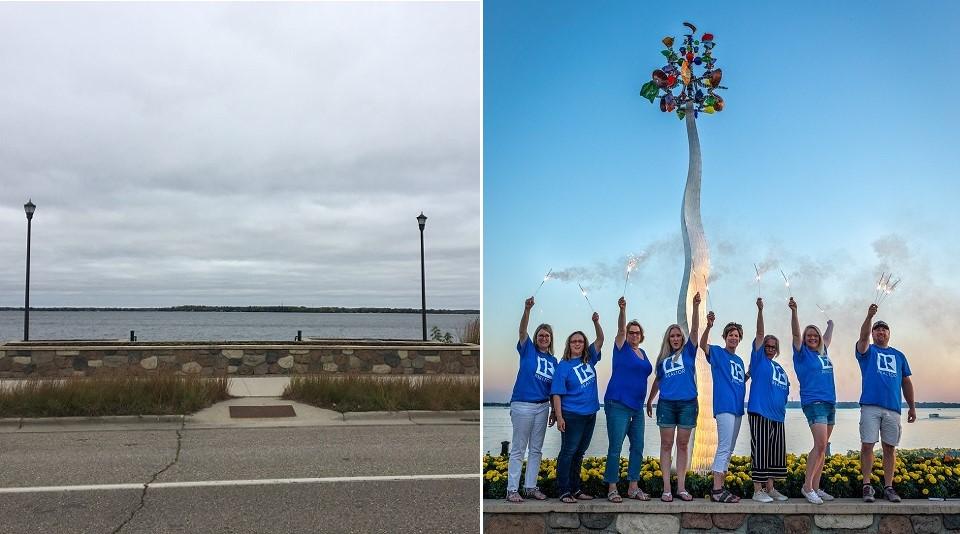 Before and after images: Glassinator Sculpture, Lakes County, MN