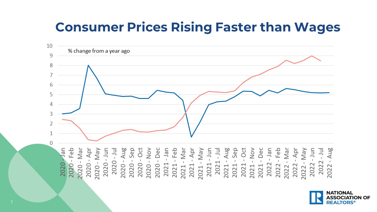 Bar graph: Consumer Prices, January 2020 to August 2022