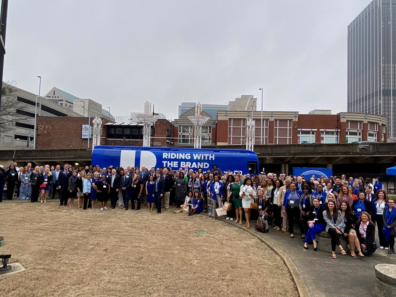 Georgia REALTORS® came out in droves to check out the Riding with the Brand bus and motorcycle.