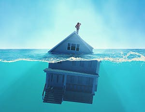 House under water