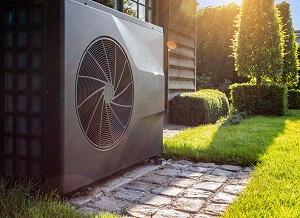 HVAC system in backyard