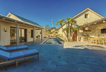 Pool area in LEED-certified house 