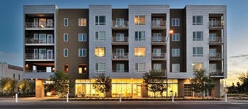 A new 4-story apartment building in Mesa, CA