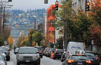 A residential street in Portland, OR