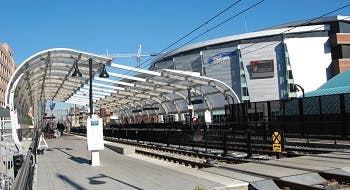 A train stop in Charlotte, NC